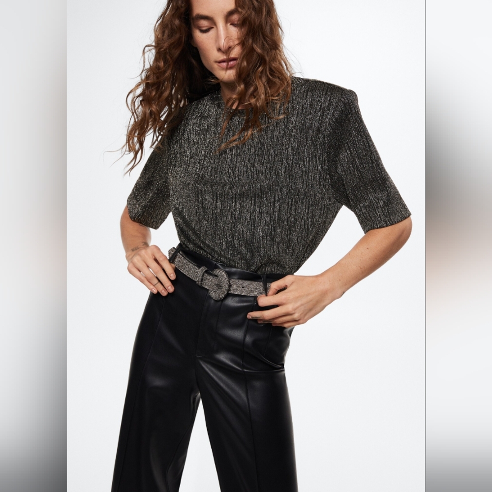 Mango Lurex Knitted Tee